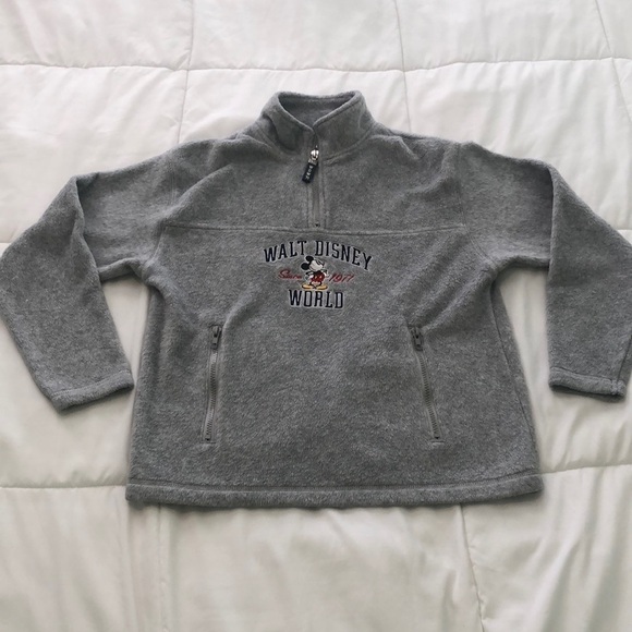 Disney Other - Walt Disney World kids fleece in grey with Mickey Mouse and zipper pockets